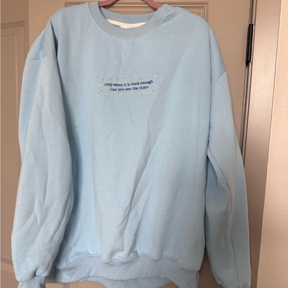 Light Blue Sweatshirt with Star Quote - Picture 1 of 3